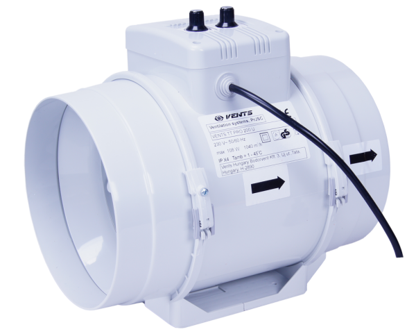 Vents Extractor Fan with Temperature control 200mm - 830/1040m³/h