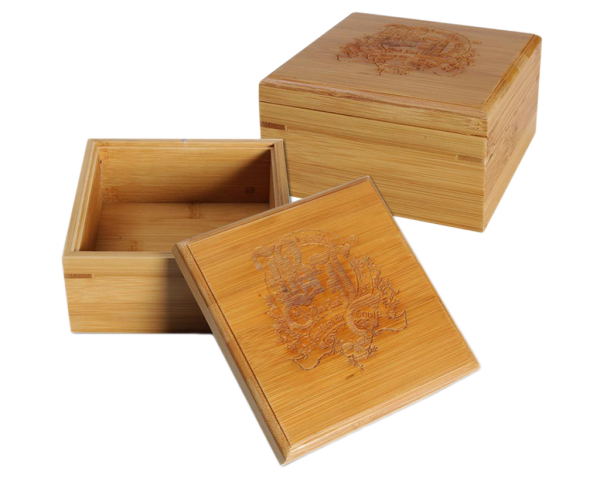 Black Leaf Bamboo Storage Box