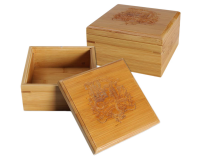 Black Leaf Bamboo Storage Box