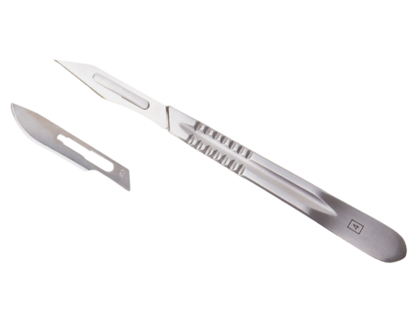 Scalpel Handle Stainless Steel incl. 2 Blades