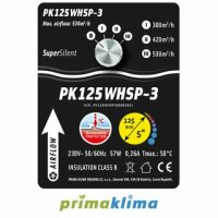 Prima Klima Whisperblower 3 Speed 125mm - 530m³/h